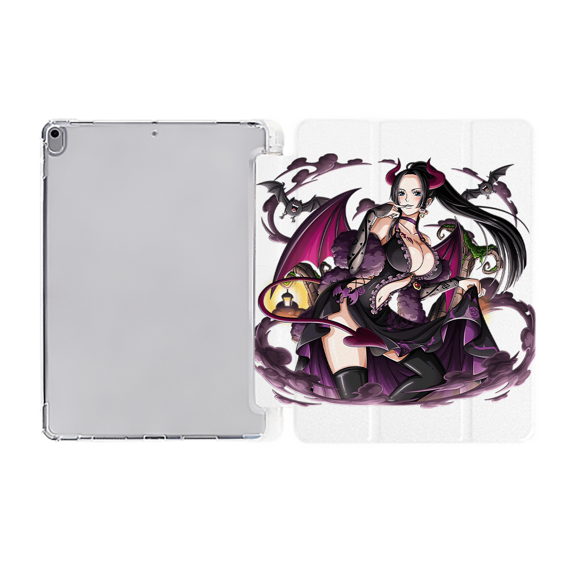 （画像用） ワンピース ボア・ハンコック ONE PIECE Boa·Hancock IPad ケース ペン収納付き 三つ折りスタンド PUレザー×シリコン 対応機種9.5/10.5/10.9インチ